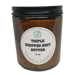Coconut Vanilla Handmade 8 oz Silky Moisturizing Triple Whipped Body Butter